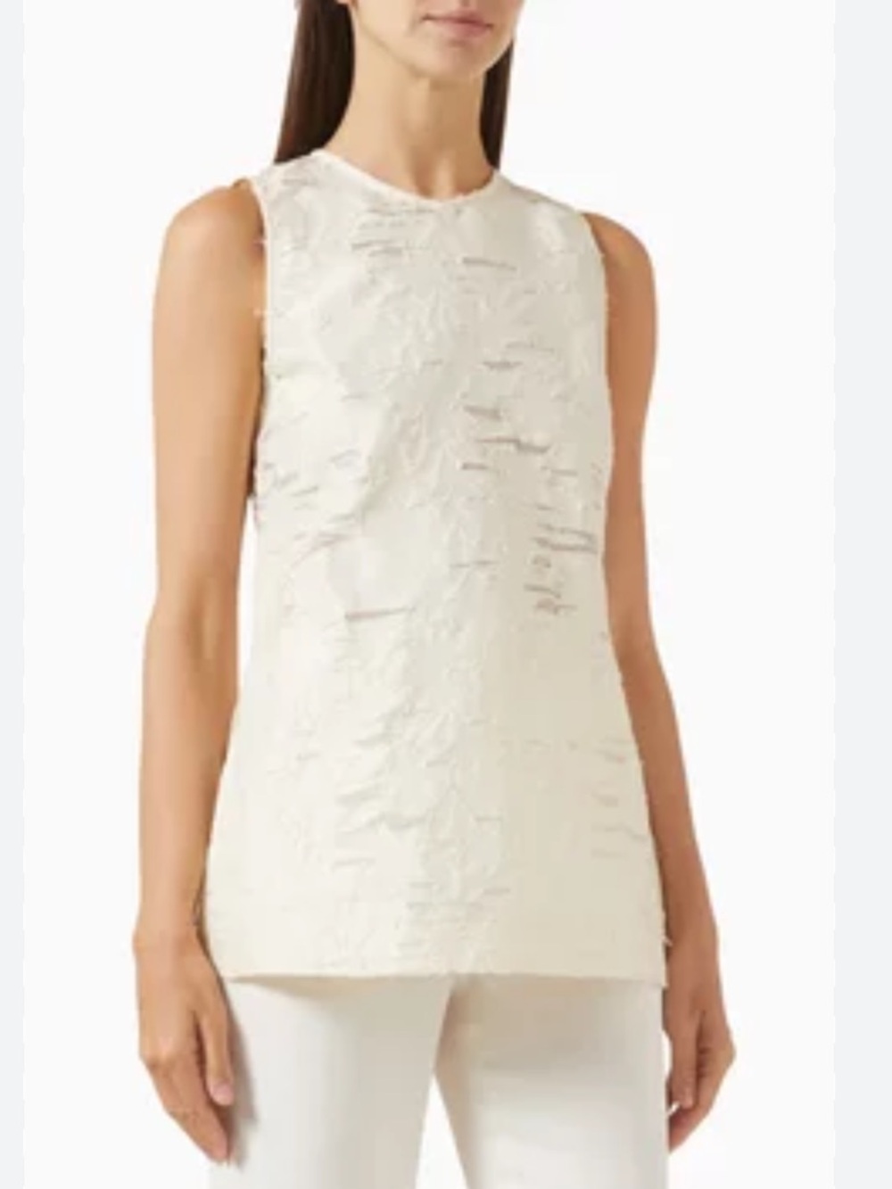 IRO White Distressed Sleeveless Tee